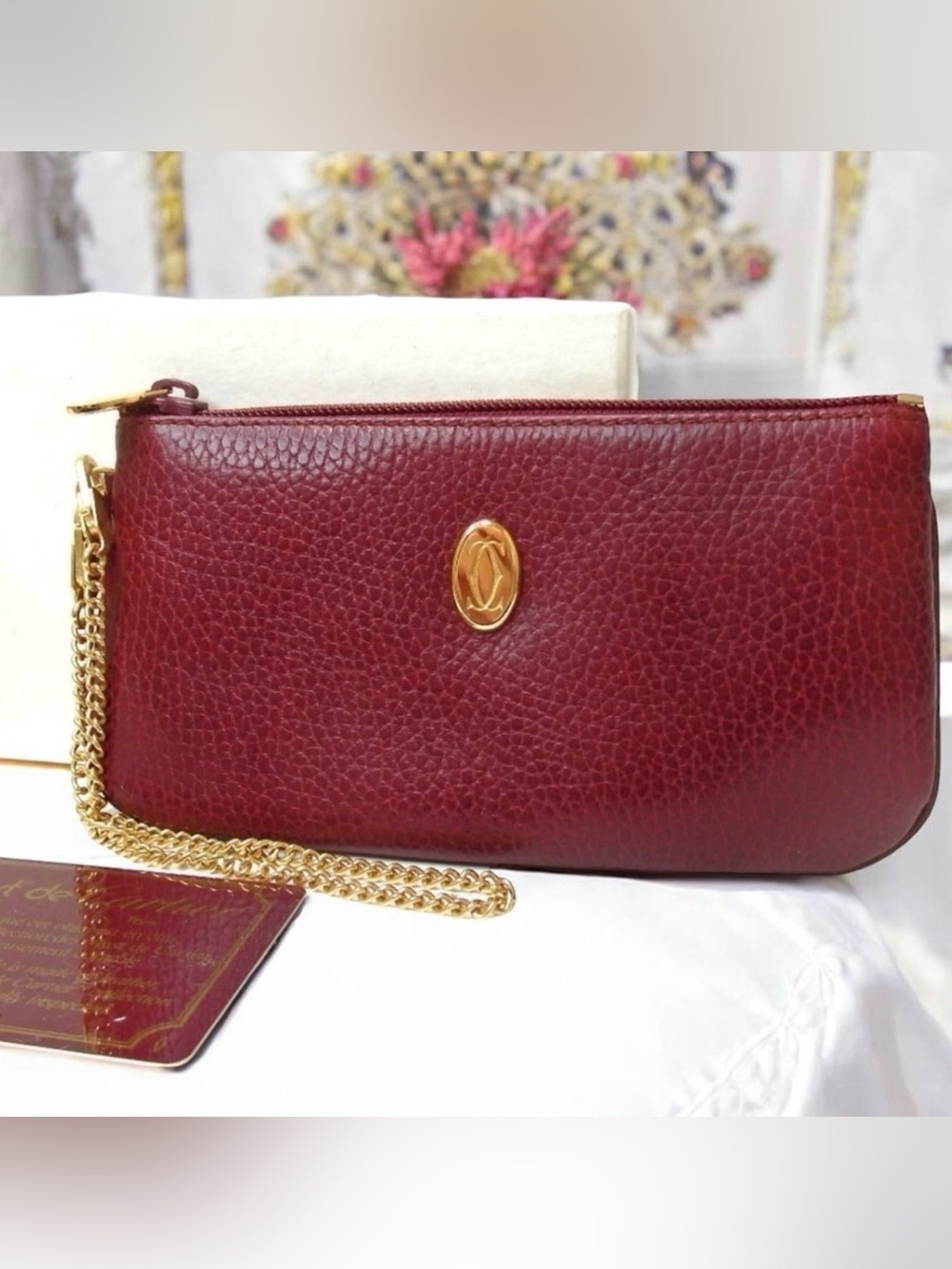 Cartier Must Line Leather Wristlet- Bordeaux ❤️
